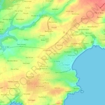 Mapa topográfico Keres, altitude, relevo