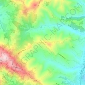 Mapa topográfico Formignano, altitude, relevo