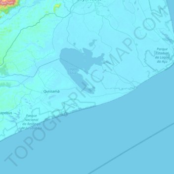 Mapa topográfico Ilha do Capim, altitude, relevo