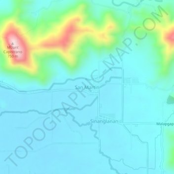 Mapa topográfico San Martin, altitude, relevo