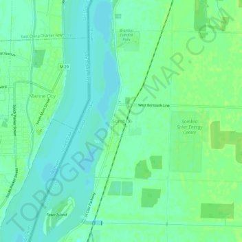 Mapa topográfico Sombra, altitude, relevo