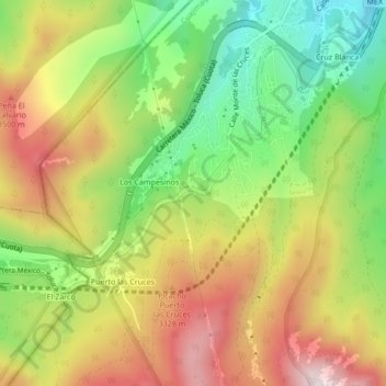 Mapa topográfico Cola de Pato, altitude, relevo