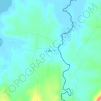 Mapa topográfico Baluno, altitude, relevo