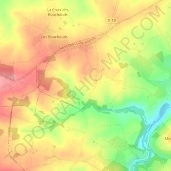 Mapa topográfico Les Étanchats, altitude, relevo