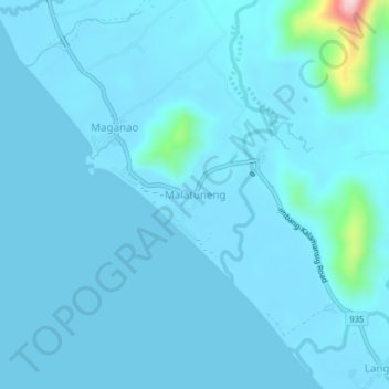 Mapa topográfico Malatuneng, altitude, relevo
