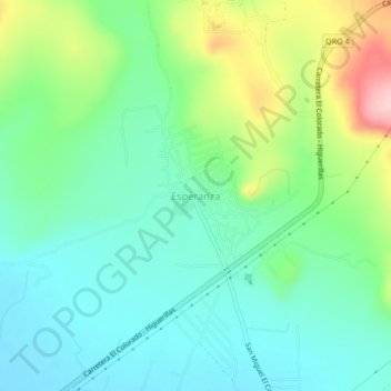 Mapa topográfico Esperanza, altitude, relevo