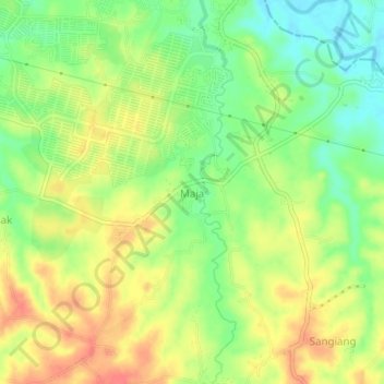 Mapa topográfico Maja, altitude, relevo