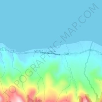 Mapa topográfico Ungale, altitude, relevo