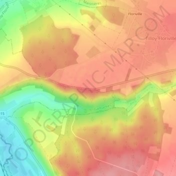 Mapa topográfico Mont d'Ortie, altitude, relevo