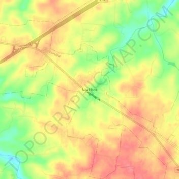 Mapa topográfico New Hope, altitude, relevo