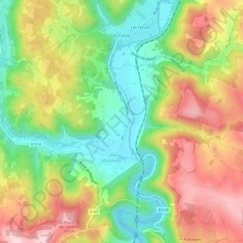 Mapa topográfico La Capelle, altitude, relevo