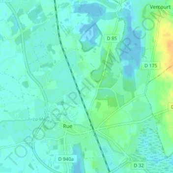 Mapa topográfico Larronville, altitude, relevo