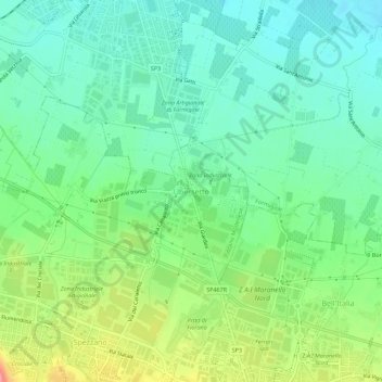 Mapa topográfico Ubersetto, altitude, relevo