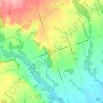 Mapa topográfico Enniskillen, altitude, relevo