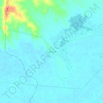 Mapa topográfico Carreto, altitude, relevo