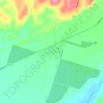 Mapa topográfico Los Laureles, altitude, relevo