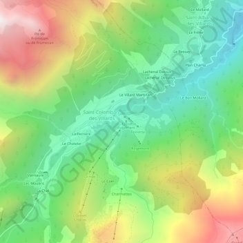 Mapa topográfico Nanchenu, altitude, relevo