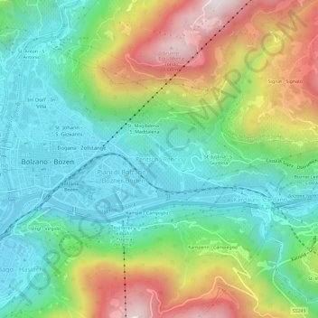 Mapa topográfico Rentsch - Rencio, altitude, relevo
