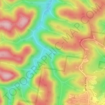 Mapa topográfico Turtle Falls, altitude, relevo