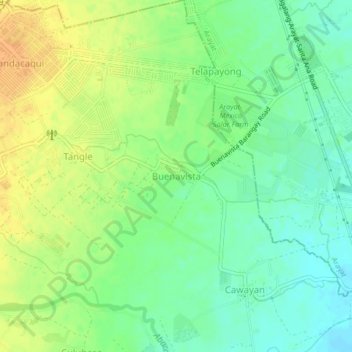 Mapa topográfico Buenavista, altitude, relevo
