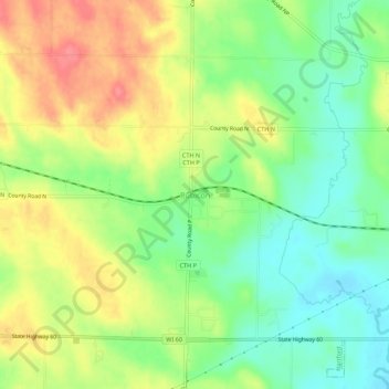 Mapa topográfico Rubicon, altitude, relevo
