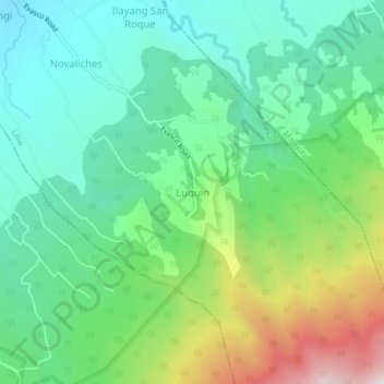 Mapa topográfico Luquin, altitude, relevo