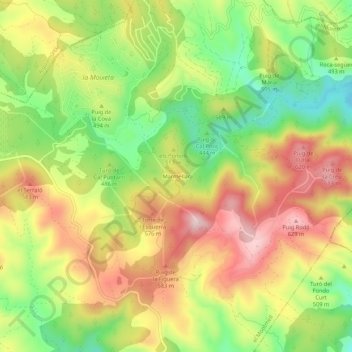 Mapa topográfico Marmellar, altitude, relevo