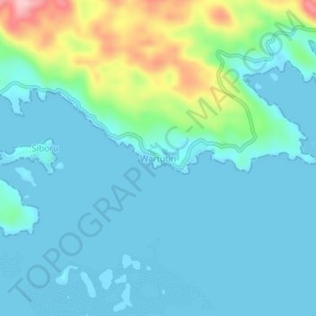 Mapa topográfico Wartutin, altitude, relevo