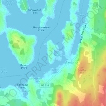Mapa topográfico The Head, altitude, relevo