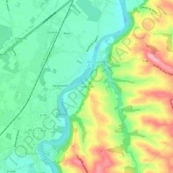 Mapa topográfico Saint-Lizy, altitude, relevo