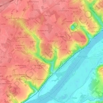 Mapa topográfico Le Cerny, altitude, relevo