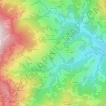 Mapa topográfico Mahala, altitude, relevo