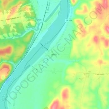 Mapa topográfico Plants, altitude, relevo