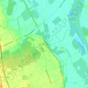 Mapa topográfico Saint-Christophe, altitude, relevo
