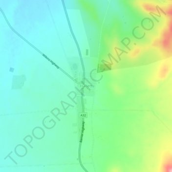 Mapa topográfico Hallett, altitude, relevo