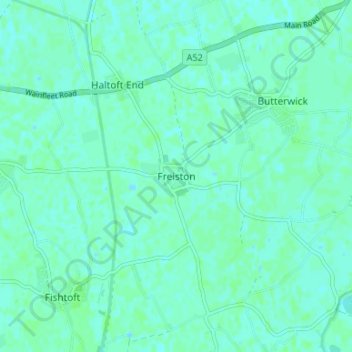Mapa topográfico Freiston, altitude, relevo