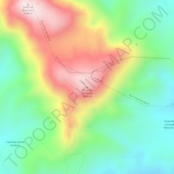 Mapa topográfico Serra do Elefante, altitude, relevo