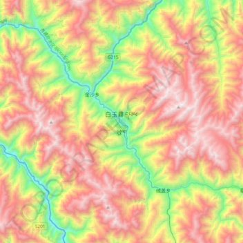 Mapa topográfico 白玉县, altitude, relevo