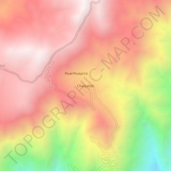 Mapa topográfico Chaquitos, altitude, relevo