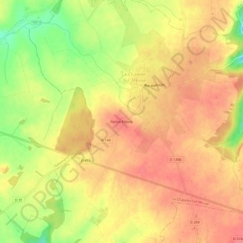 Mapa topográfico Ferme Febvre, altitude, relevo