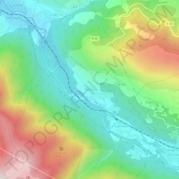 Mapa topográfico Perles, altitude, relevo