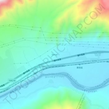Mapa topográfico Samai, altitude, relevo