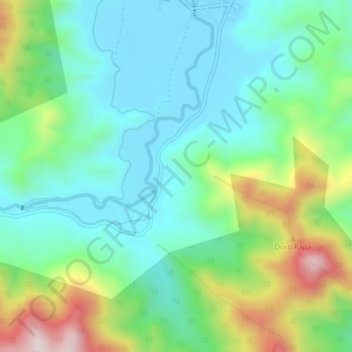 Mapa topográfico Lambu, altitude, relevo