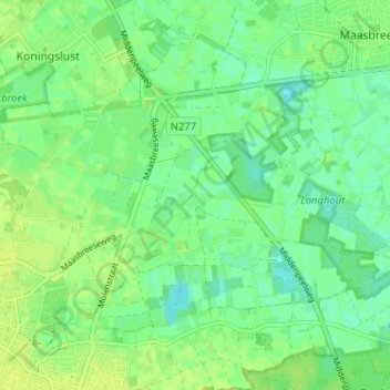 Mapa topográfico Dekeshorst, altitude, relevo
