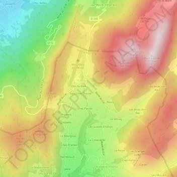 Mapa topográfico Ramble, altitude, relevo
