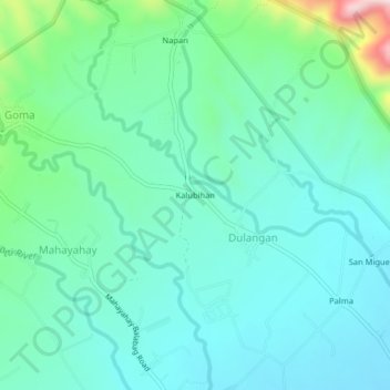 Mapa topográfico Kalubihan, altitude, relevo