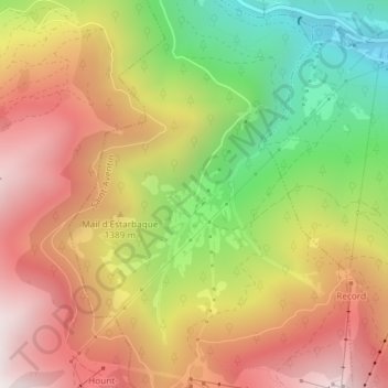 Mapa topográfico Granges de Gourron, altitude, relevo