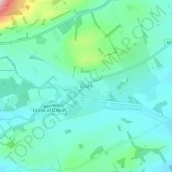 Mapa topográfico Drum, altitude, relevo