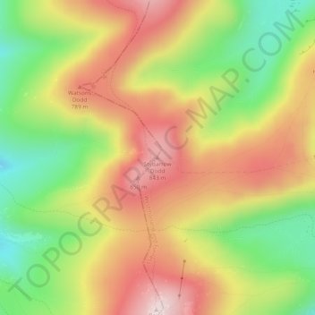 Mapa topográfico Stybarrow Dodd, altitude, relevo