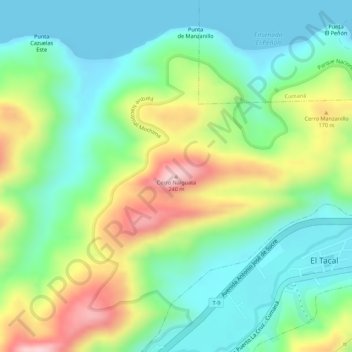 Mapa topográfico Cerro Naiguata, altitude, relevo